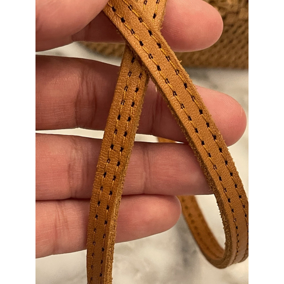 DEWI CROSSBODY RATTAN BASKET WEAVE AND WOOD PURSE - Picture 8 of 11